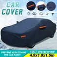 thumbnail image 2 of Eluto 190T Car Cover, Waterproof All Weather, Full Rain Snow Sun Hail UV Dust Protection, XL - 193" x 71" x 59", 2 of 7