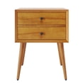 thumbnail image 3 of Noble House Mid-Century Nightstand with 2 Drawers, Solid Pine Wood, Natural, 3 of 8