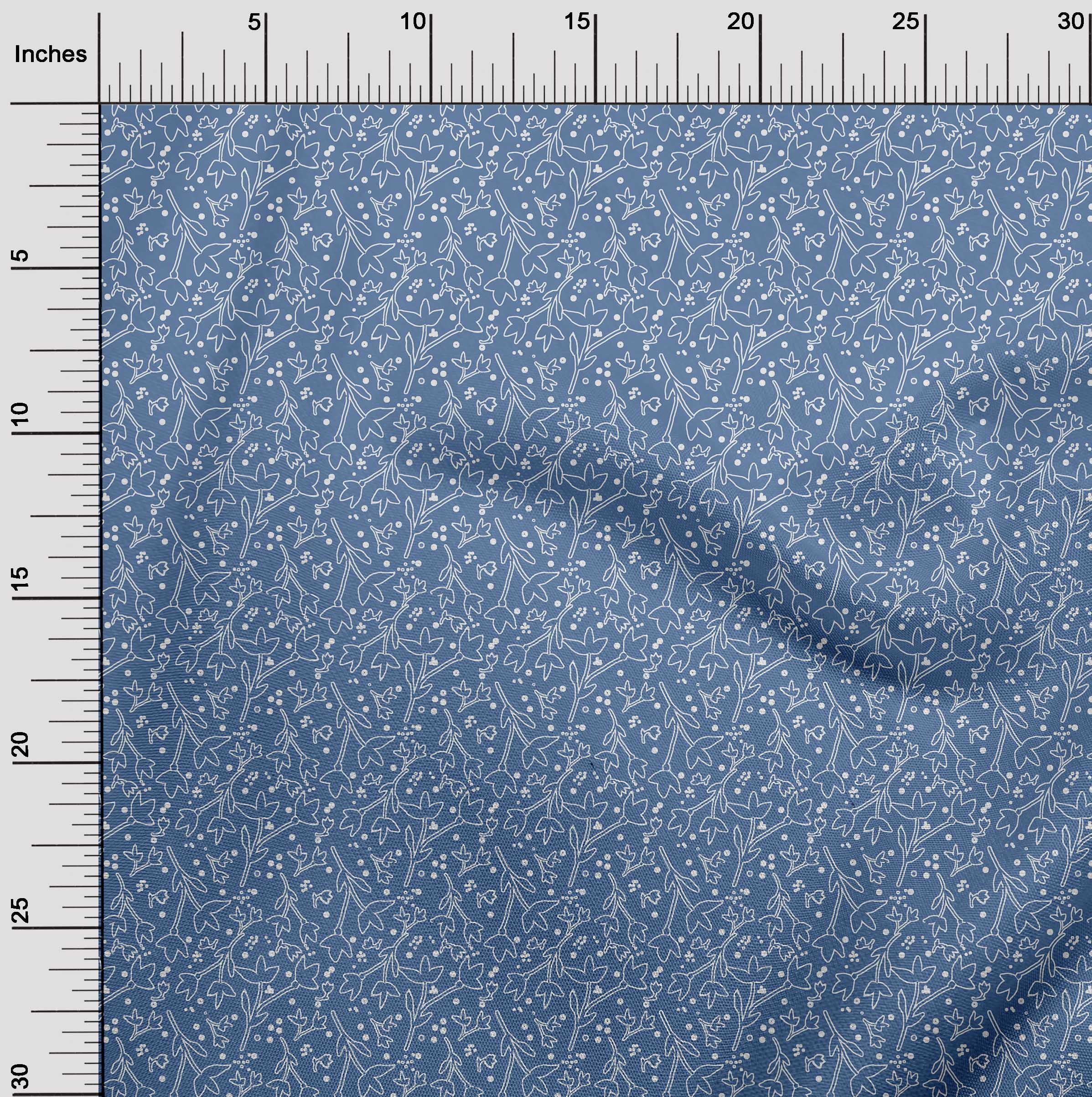 oneOone Georgette Viscose Dusty Blue Fabric Florals Sewing Material Print Fabric By The Yard 42 Inch Wide
