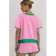 thumbnail image 2 of Women's Bonbon Colorblock Edge Drop Shoulder T-Shirt and Skort 2-Piece Set | [ZhiHiMeRi] | (US 12-14)L, 2 of 11