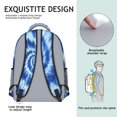 thumbnail image 5 of Blue and White Tie Dye Pattern Backpack for School, Cute School Bag with Adjustable Shoulder Straps and Padded Back, 15.3"x11"x6.7", 5 of 5