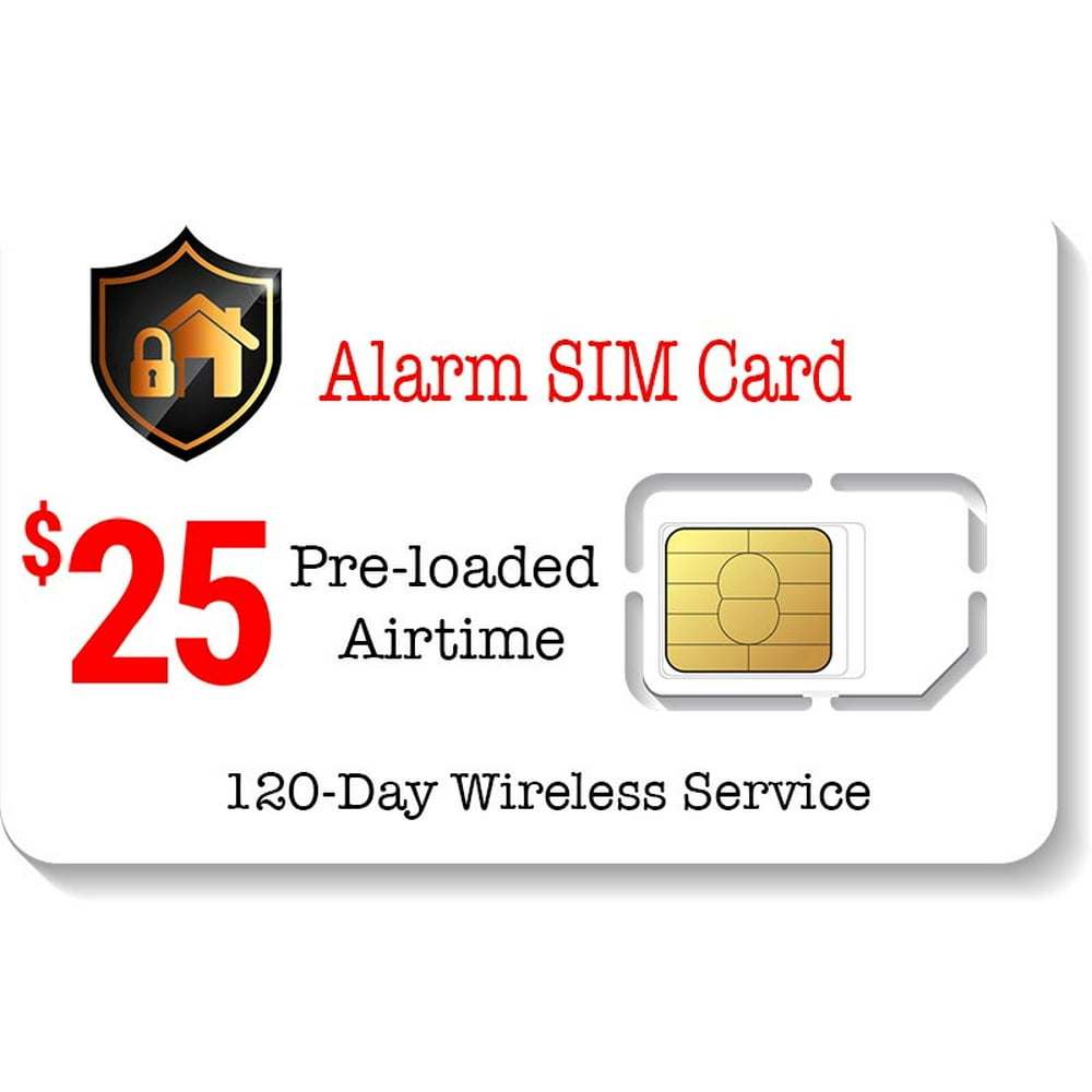 25 Prepaid Alarm SIM Card for GSM Home Security Alarm System 120 Day