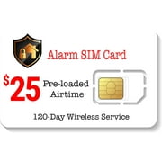 $25 Prepaid Alarm SIM Card for GSM Home Security Alarm System 120 Day Service