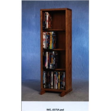 Wood Shed 405 Solid Oak 4 Row Dowel DVD-VHS Rack - Walmart.com
