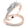 thumbnail image 2 of 1.50ctw Diamond Three Stone Bridal Set in 10k Rose Gold, 2 of 5
