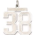 thumbnail image 1 of Sterling Silver Silver/Rhodium-Plated Satin Number 38 Charm (25 X 21) Made In United States qpp38, 1 of 5