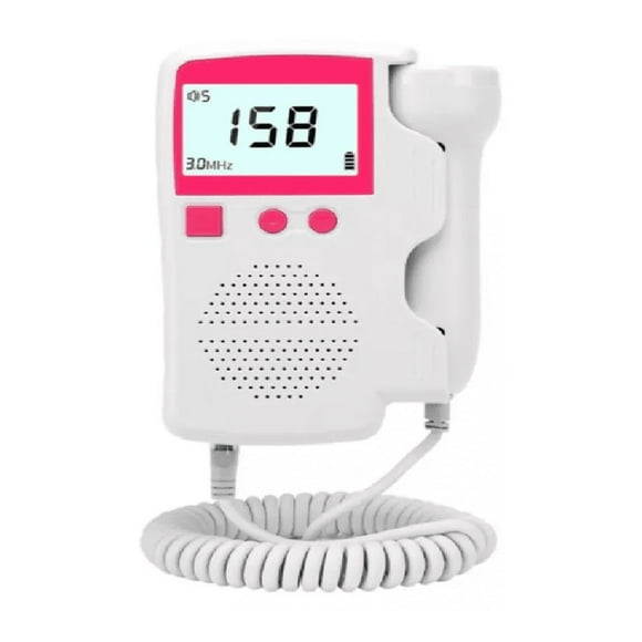 Doppler Fetal Ultrasonido Portátil Blanco con Rosa
