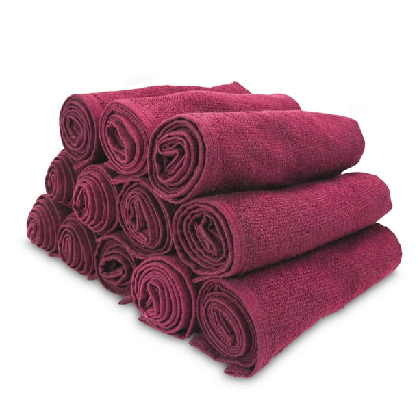 Salon Towels 12 Pack Burgundy 16 x 28 in Professional Quality