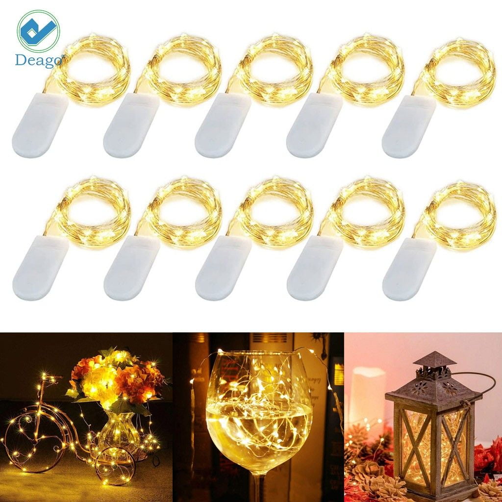 New 10 LED Battery Power Operated Copper Wire Fairy Light String Lamp Xmas Party
