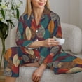 thumbnail image 6 of Sikiie Autumn Leaves Women's Long-Sleeve Shirt and Full-Length Bottom Pajama Set (s-xxl)-Large, 6 of 7
