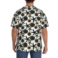 thumbnail image 3 of Uemuo Sea ​​Urchin Pattern Cotton Linen Short Sleeve Shirts,Casual Lightweight Button Down Shirts,Vacation Beach Summer Tops-, 3 of 7