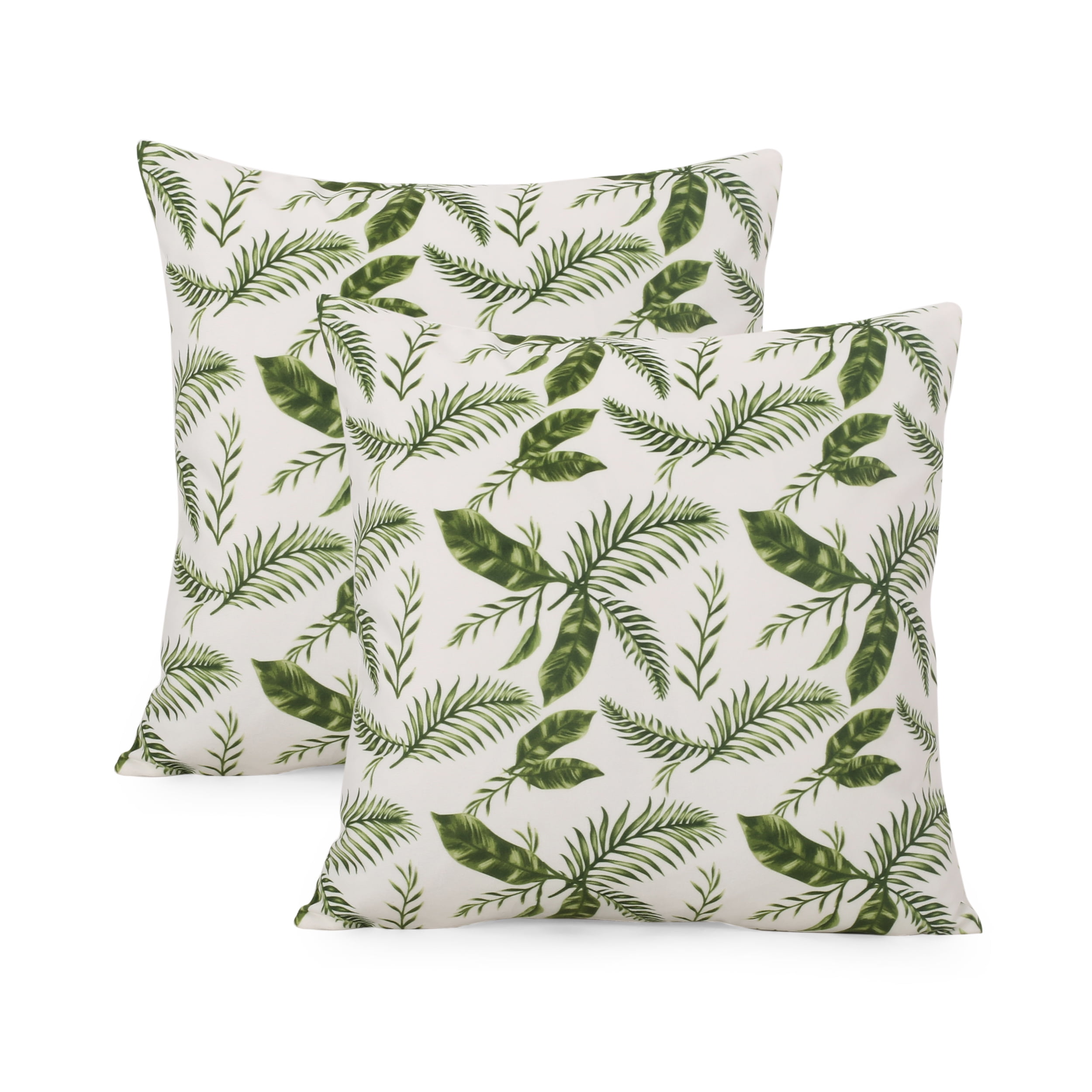 Noble House Maleah Fabric Throw Pillow Set Of 2 Green Beige Walmart Com Walmart Com