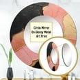 thumbnail image 3 of Designart "Pink Pottery in Minimalist Style I" Abstract Spirals Gold Large Round Mirror - Round Office Mirror Wall Decor - Modern Round Printed Mirror - 23" x 23", 3 of 6
