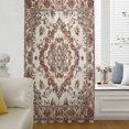 thumbnail image 6 of Burnt Orange Boho Sheer Curtains 54 Inches Long, Modern Ethnic Geometric Southwestern Light Filering Curtains, Breathable Simi Curtain Privacy Drapes for Kitchen Bathroom Small Window Treatment, 6 of 9
