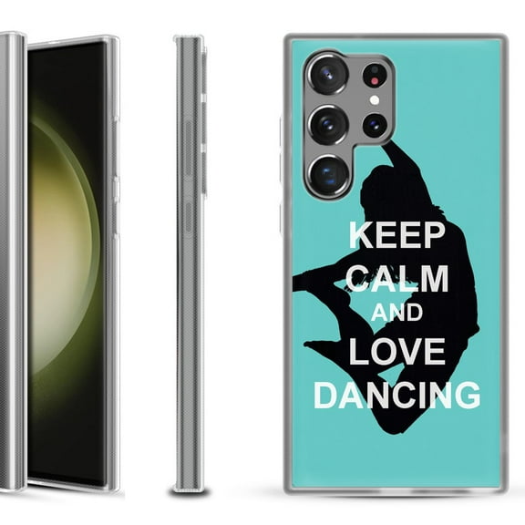 Shockproof Gel Phone Case for Samsung Galaxy S23 Ultra 5G, by OneToughShield ® - Keep Calm / Dancing