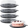 thumbnail image 1 of FEOOWV 5pcs Round Clear Cake Carriers with Dome Lids and Cake Boards - Modern Functional Elegance - 10inch, 1 of 8
