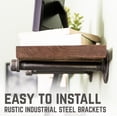 thumbnail image 5 of 24 in. x 7.5 in. x 6.75 in. Autumn Brown Restore Wood Wall Shelving with Industrial Steel Pipe Straight Brackets, 5 of 9