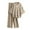 Khaki, variant on LYXSSBYX 2 Piece Outfit for Women Fall Women's Casual Long Sleeve Round Neck Sweater Sets Knitted Stripe Tops Long Pants Suits