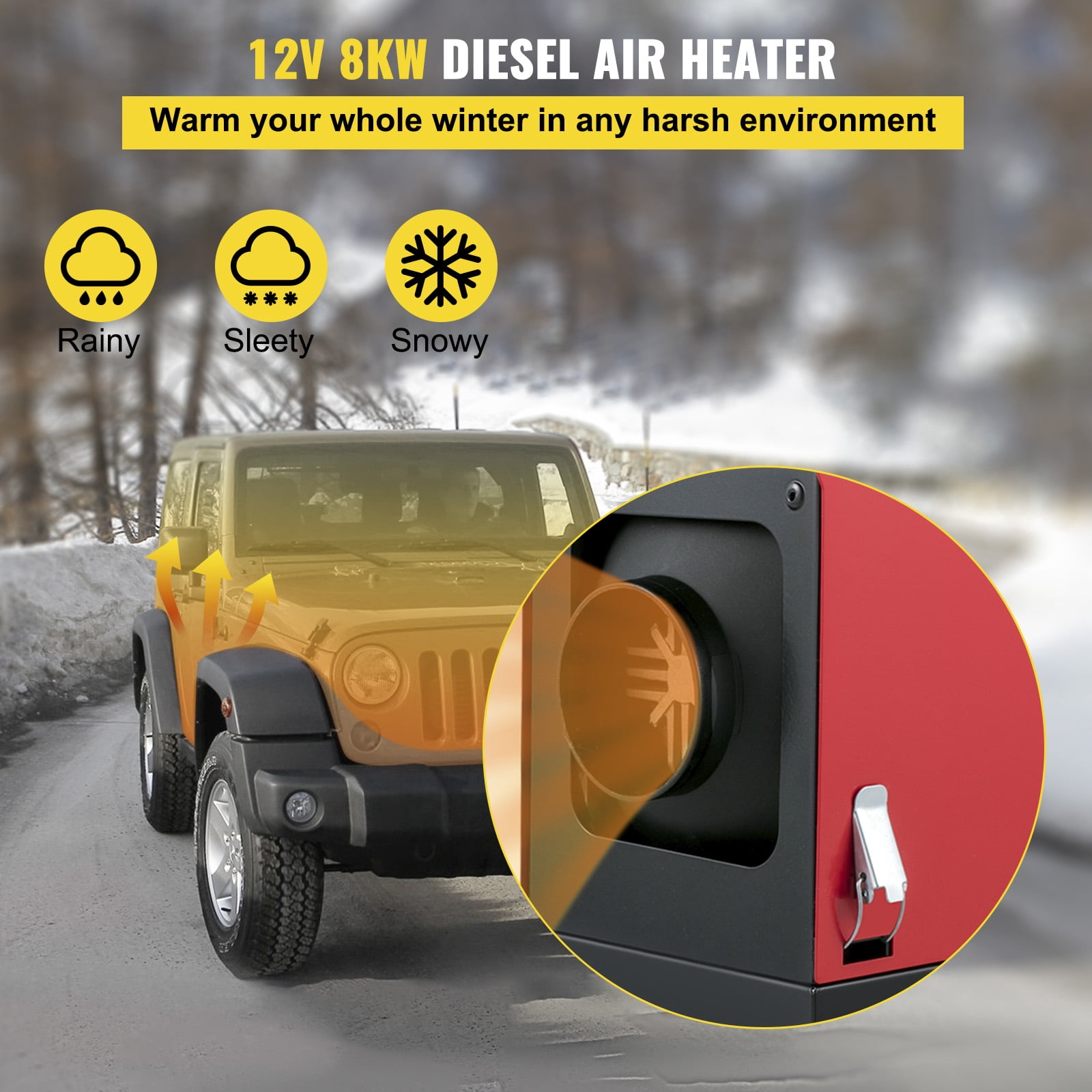 VEVORbrand 8KW 12V All In One Diesel Air Heater LCD Thermostat Boat Motorhome Truck Trailer Sansujyuku sansujyuku.com