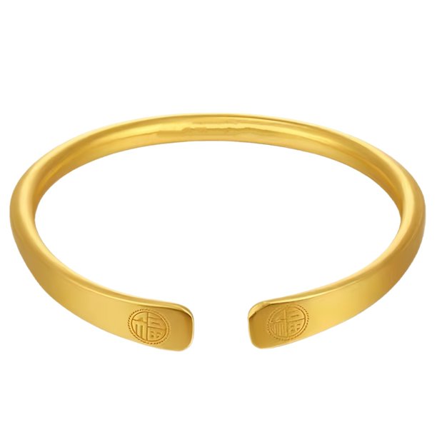 Pulsera con brazalete abierto para mujer elegante en oro macizo Placer