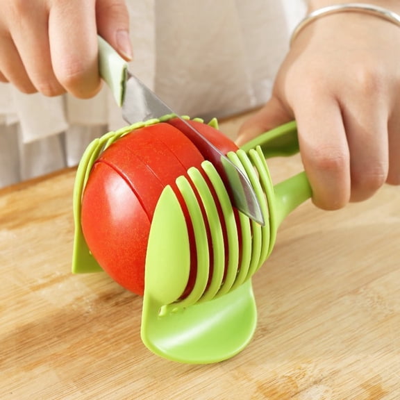Tomato Slicer Lemon Cutter Multipurpose Plastic Fruit Holder for Soft-Skin Produce Easy Slicing Kiwi Fruits & Vegetable Tools Kitchen Cutting Aid Gadgets Tool