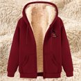 thumbnail image 4 of AINIYS Hoodies Sweatshirt for Women Full Zip up Fleeve Lined Xmas Jacket Solid Christmas Printed Casual Warm Hoodies Coats Wine Pullover for Women _b L, 4 of 8