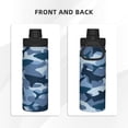 thumbnail image 3 of 18oz Sports Insulated Kettle Double Wall Vacuum Insulated Water Bottle With Leak Proof Flip Lid For Gym Outdoor Commuting Camping Camouflage-Patterned Shark, 3 of 9