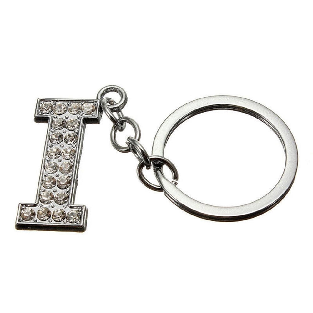 YLmarket Bling Alphabet Keyring Initial Letter Unisex Rhinestone Inlaid