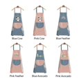 thumbnail image 4 of Delantal de cocina de poliéster impermeable con diseño de dibujos animados para mujeres y hombres, a prueba de aceite, cómodo, duradero, rosa/azul, 4 of 5
