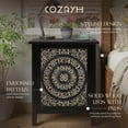 thumbnail image 3 of COZAYH Farmhouse 2 Drawer Bedroom Nightstand with Embossed Flower Motif, Set of 2, 3 of 11