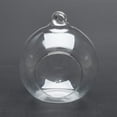 thumbnail image 2 of 10 pc Transparent Wall Hanging Glass Ball Planter Terrarium Container Vase Flat Base Perfect for Home Decoration Round Clear 80x90mm Hole: 6mm Inner Diameter: 50mm, 2 of 5