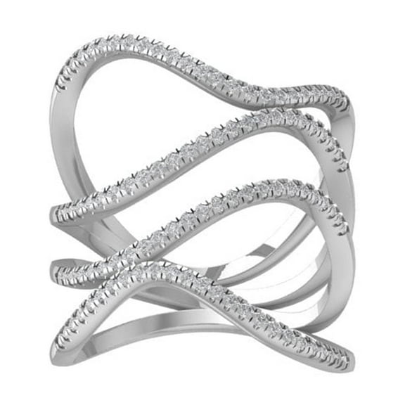 ARAIYA FINE JEWELRY 10K White Gold Diamond Fashion Band Ring (3/8 cttw, I-J Color, I2-I3 Clarity) Size 9