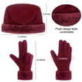 thumbnail image 3 of Loritta winter hats for women Long Scarf Warmer Gloves Set Winter Accessories for Women Red, 3 of 5