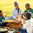 thumbnail image 6 of Woodpecker Canvas Picnic Blanket Waterproof Outdoor Mat Camping Rug Foldable Large Portable Sandproof Beach Mat Blue Stripe 79"x59, 6 of 6