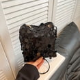 thumbnail image 5 of Weloille Crossbody Bag 1 Pack, Sequins Fashion Chain Underarm Bag, Trendy Unique Mini Bucket Handbag, Lightweight Portable Shoulder Bag for Girl Daily Outing Party Shopping Travel, 5 of 6