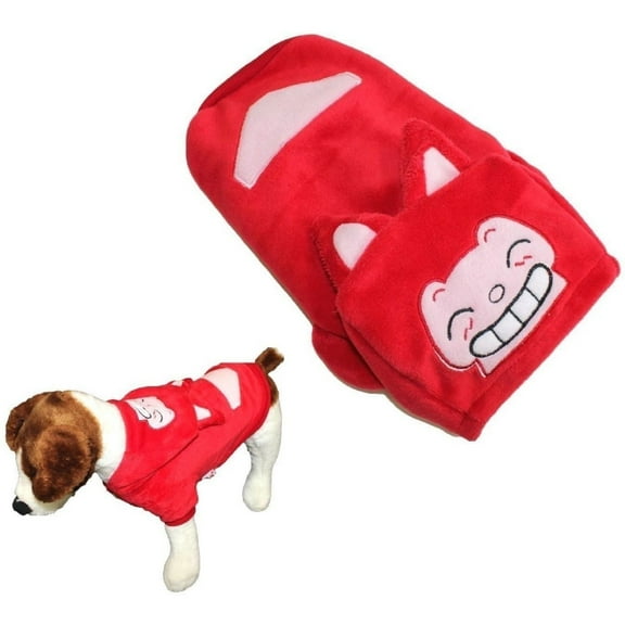 For SMALL Pet Cat Dog Coat FUNNY Fox Jacket Hooded Costume Fleece sz XS (length 9", chest up to 14")