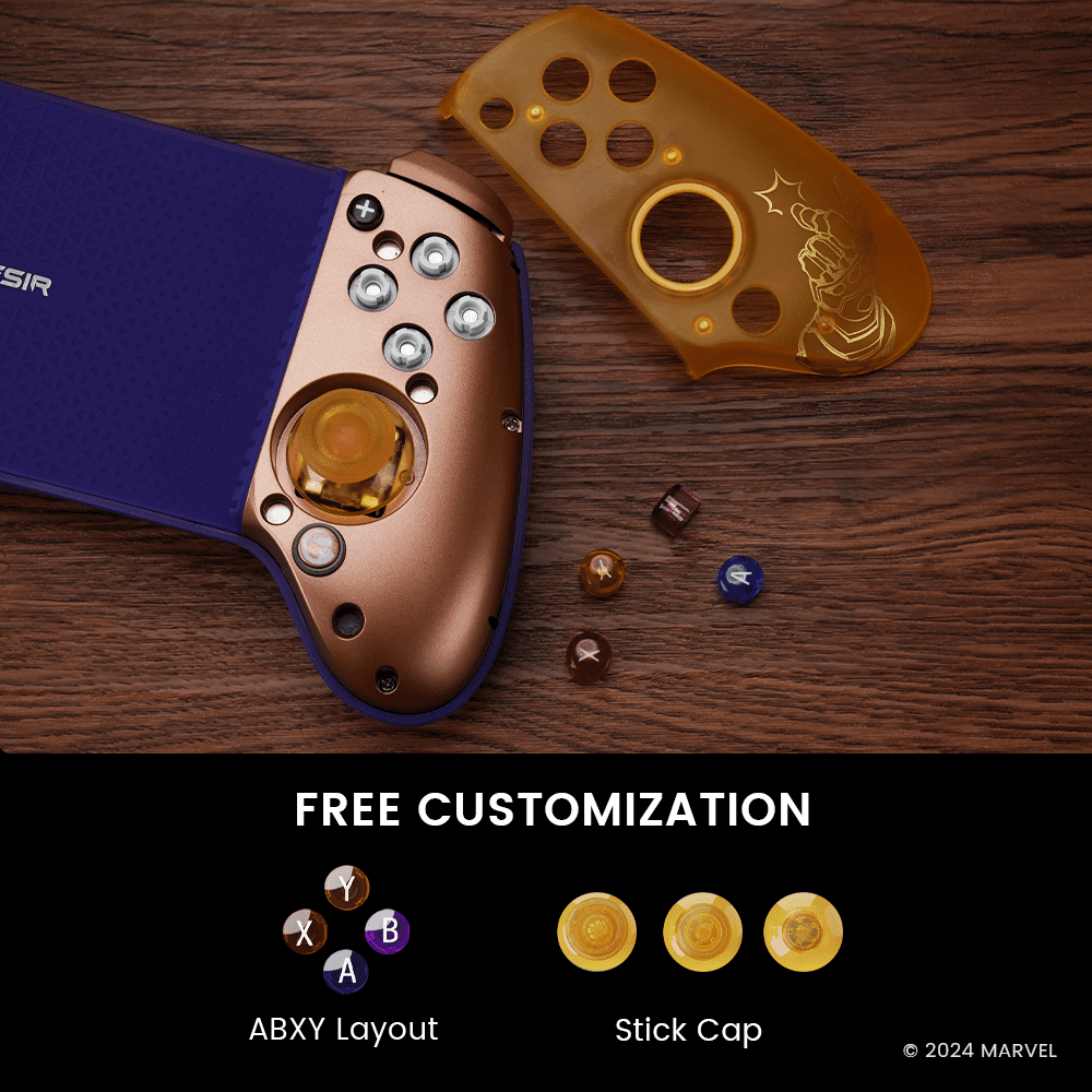 GameSir G8 Plus Thanos Edition Bluetooth Wireless Mobile Gaming Controller for Switch, iOS, Android, tablets, or PC Gamepad with Hall Effect Joysticks/Hall Trigger, 3.5mm Audio Jack