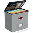 thumbnail image 1 of shiyou-Zipper File Box with Lid, Letter Size File Organizer with Mesh Pockets, Portable Filing Box with Handle, Zippers Document Organizer Storage Box for Office/Home/School (1 Pcs, Gray), 1 of 4