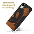 thumbnail image 3 of Wood phone case for iPhone XR compatible protective cell phone cover shockproof slim fit laser engraved Panda Face design Black wood case for Men & Women by CaseYard, 3 of 7