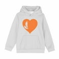 thumbnail image 2 of Kids Girls Boys Halloween Pullover Hoodie Unisex Fleece Top Jacket PE School Sweat Hoodie Casual Fashion White 9-10 Years, 2 of 5