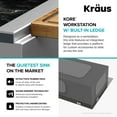 thumbnail image 4 of Kraus Kore Workstation 30-inch Drop-In or Undermount 16 Gauge Single Bowl Stainless Steel Kitchen Sink with Accessories (Pack of 5) with Waste Guard Continuous Feed Garbage Disposal, 4 of 12