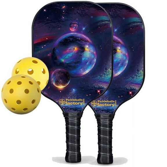 Pickleball Factory PB00024-2-C Pickleball Set - Planet Pickleballtournament Paddle, Best Pickleball Sets 2022, Carbonfiber Graphite