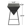 thumbnail image 4 of DecMode 14" x 24" Black Wood Inverted Pyramid Geometric Accent Table with Black Metal Stand, 1-Piece, 4 of 13