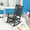 thumbnail image 2 of Paradise Classic Adirondack Plastic Outdoor Porch Furniture Rocking Chairs High Back HDPE Poly Lumber, Gray, 2 of 9