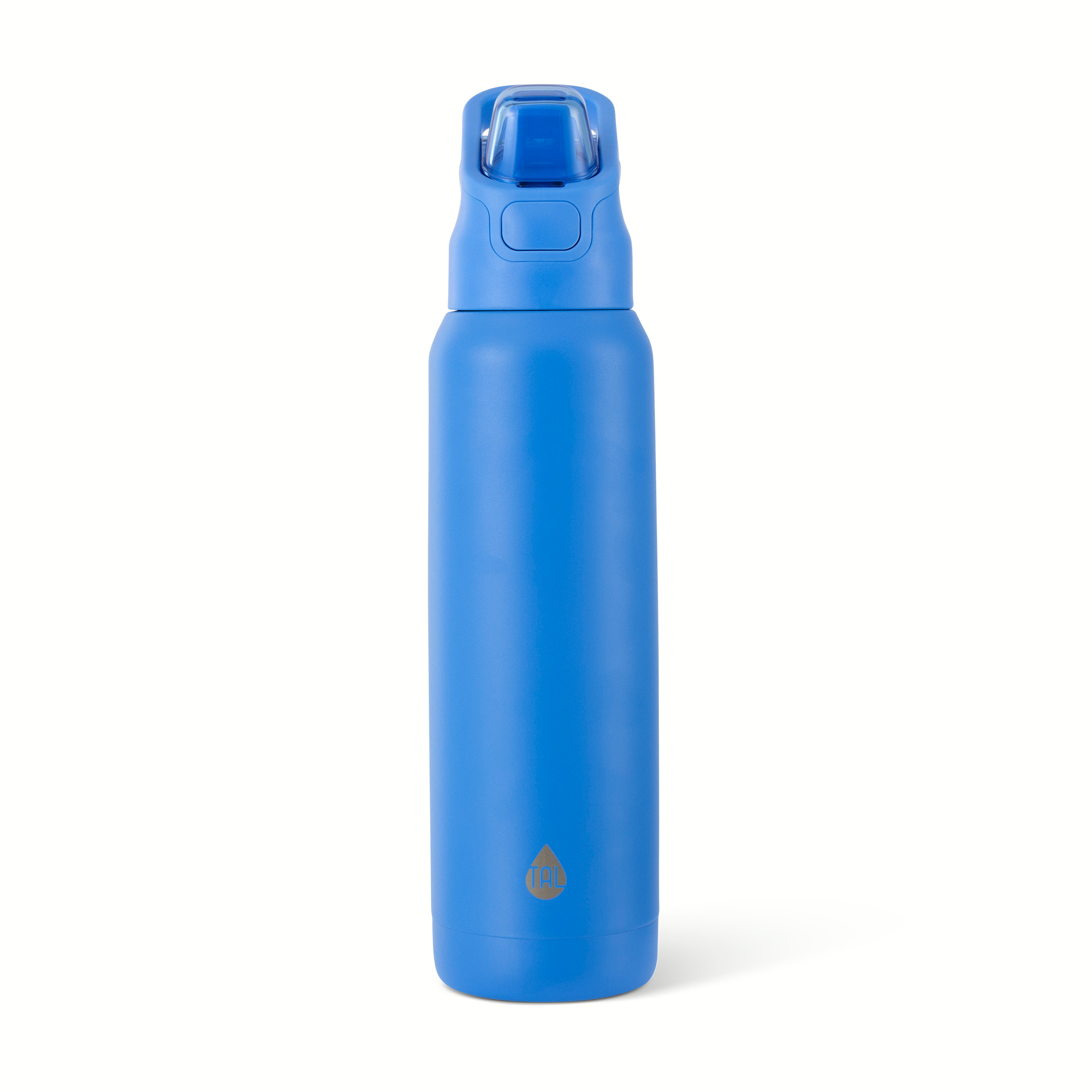 TAL 32oz Stainless Steel Dual Sport Water Bottle with Silicone Straw and Lock Lid, Blue