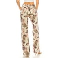 thumbnail image 3 of Cali1850 Women's Casual Linen Pants 32" Inseam Oceanside Drawstring Smocked Waist Lounge Beach Pants with Pockets, 3 of 4