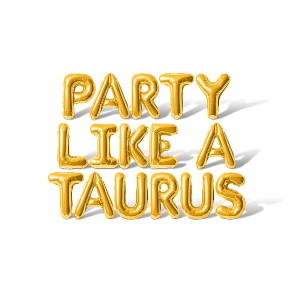 Letter Balloons - PARTY LIKE A TAURUS 16" Inch Alphabet Letters Foil Mylar Balloon Birthday Party Banner (Gold)