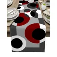 thumbnail image 2 of Geometric Figures Dark Red Grey Table Runner ration Home r Dinner Table ration Table r, 2 of 7