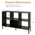 thumbnail image 3 of Demi Bonn 2-Tier Open-Back Bookshelf with Anti-Tipping Kits for Study, 6 Open Compartments Space Bookcase, Black, 3 of 8