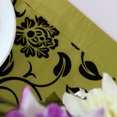 thumbnail image 6 of PiccoCasa Flower Blossom Flocked Damask Table Runner Home Decor, 76"X11", Green, 6 of 7